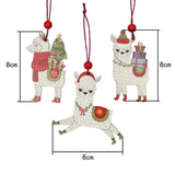 3 Piece Wooden Alpaca Christmas Pendants - ChristmaShop