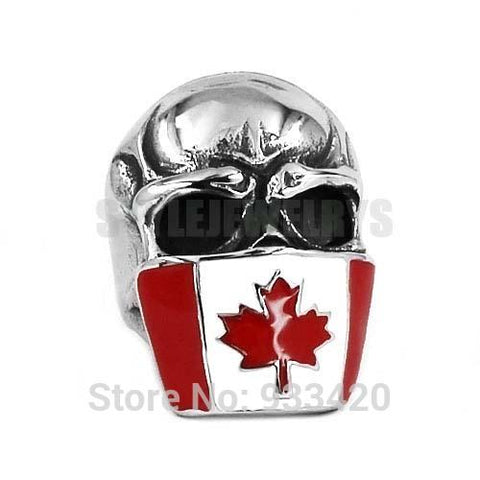 Canada Flag Infidel Skull Ring Stainless Steel - ChristmaShop