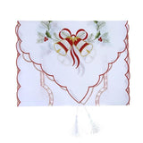 Christmas Table Runner Embroidered Floral Lace Dust Proof, - ChristmaShop