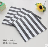 Creative Black Striped Disposable Tableware Party - ChristmaShop