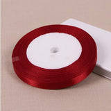 25 Yards/Roll 6mm-50mm Wine Red Colour Satin Ribbon - ChristmaShop
