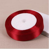 25 Yards/Roll 6mm-50mm Wine Red Colour Satin Ribbon - ChristmaShop