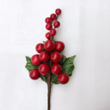 12pcs/lot New Design 7.5 inch Artificial Bright Red Holly Berry Pick - ChristmaShop