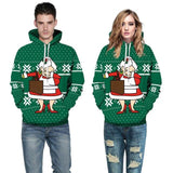 Christmas Couple Fancy Dress Santa Claus Sweater Hoodie Costume Sweatshirt Top Cosplay Party Suit - ChristmaShop